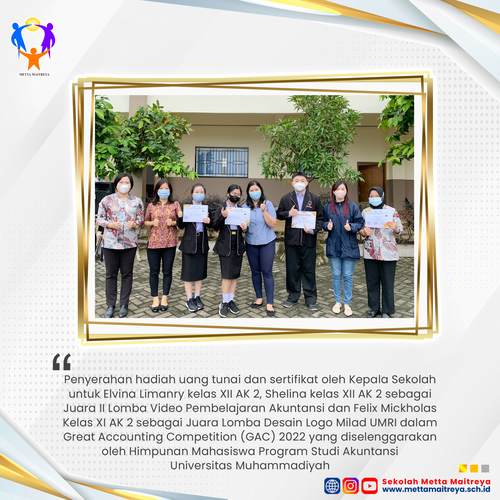 Penyerahan Hadiah oleh Kepala Sekolah (II) | SMK METTA MAITREYA